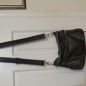 Margot Gray Leather Crossbody BAG